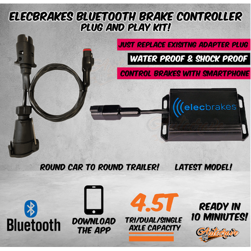 Elecbrakes Electric Bluetooth Brake Controller 7 Pin Round Plug Car Trailer Big