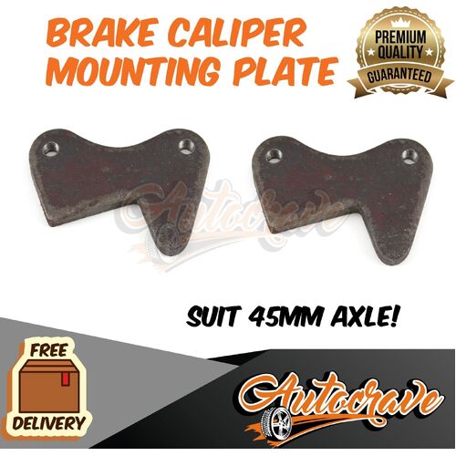 Trailer Braked Axle Disc Caliper Flange Brake Mounting Plate Weld On Suit 45mm