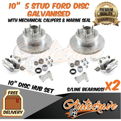 Trailer Galvanised Mechanical 10" Disc Brake Kit Boat, Caravan Caliper, Ford Sl