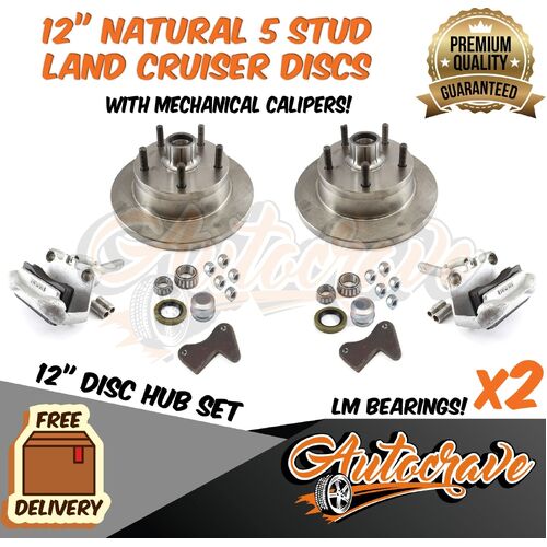 Trailer Mechanical 12" Disc Brake Boat, Caliper, 5 Stud Land Cruiser LM Natural