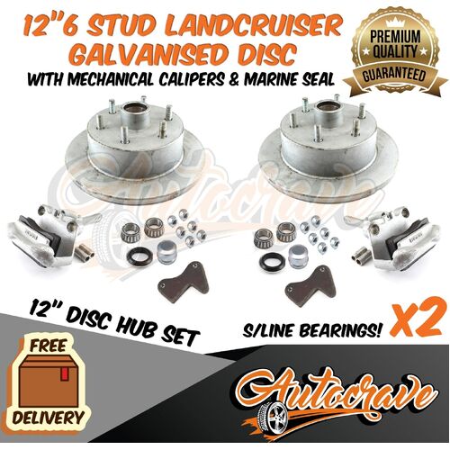 Trailer Mechanical 12" Disc Brake Boat, Caliper Mount 6 Stud Land Cruiser LM Gal