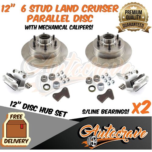 Trailer Parallel 12" Disc Brake Boat, Caliper Mount 6 Stud Land Cruiser SL Gal