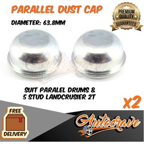 2x Trailer Hub Drum Disc Caravan Axle Parallel Dust Cap Grease Bearing Protect