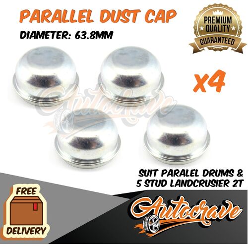 4x Trailer Hub Drum Disc Caravan Axle Parallel Dust Cap Grease Bearing Protect