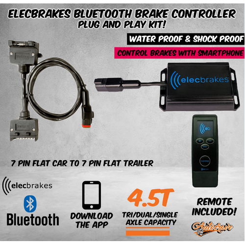 Elecbrakes Electric Bluetooth Brake Controller Adapter Flat To Flat With Remote