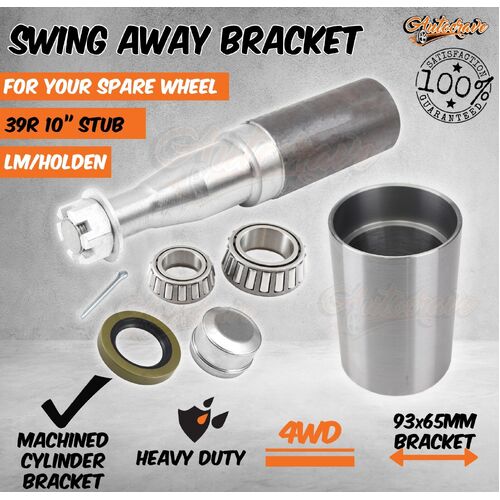 Rear Bar Swing Away Spare Wheel Bracket Kit With 39 x 200mm Round Stub Axle 4WD