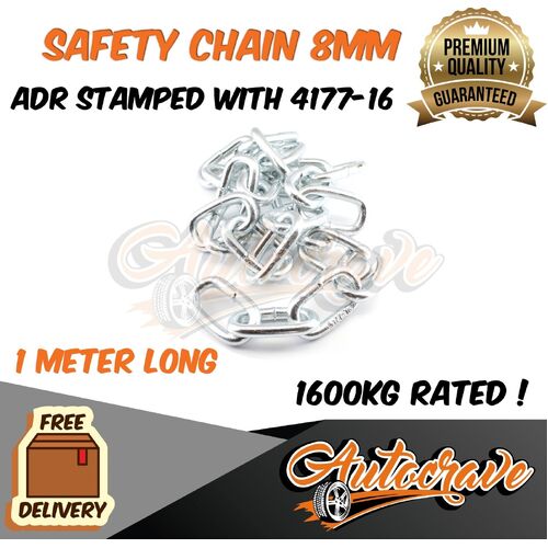 8mm Trailer Safety Rated Stamped Chain ADR Stamped Caravan Boat Chain Zinc