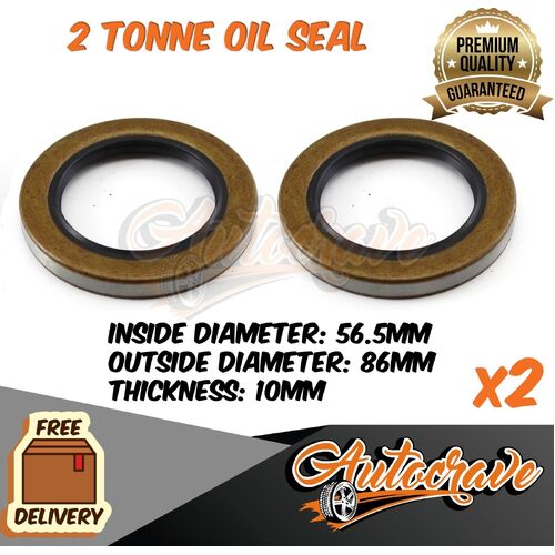 2x Trailer Hub Drum Disc Seal 2 Tonne Caravan Boat Bearing Oil Seal Bearing Axle