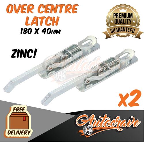 2x Over Centre Latch Door Lock Fastener Handle Weld On Weldable Truck Trailer