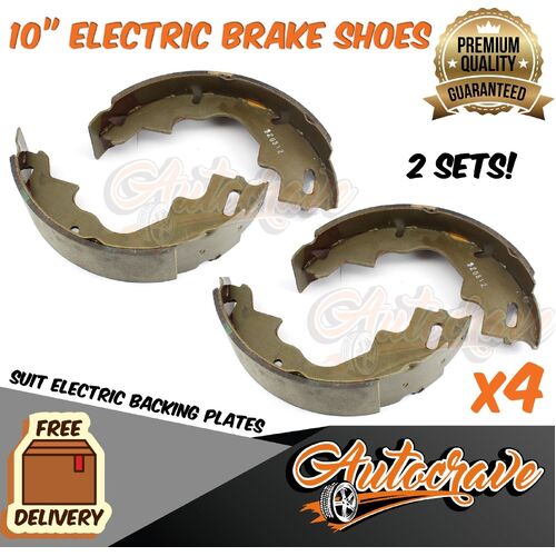 Trailer 10" Electric Brake Shoes Hub Drum Replacement Caravan Backing Plate Set