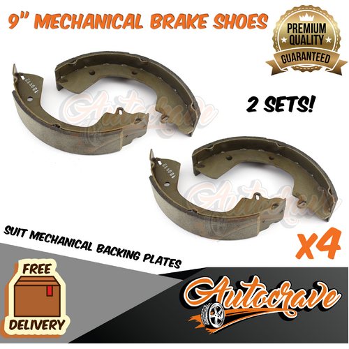 Trailer 9" Mechanical Brake Shoes Left Right Replacement Caravan Backing Plate