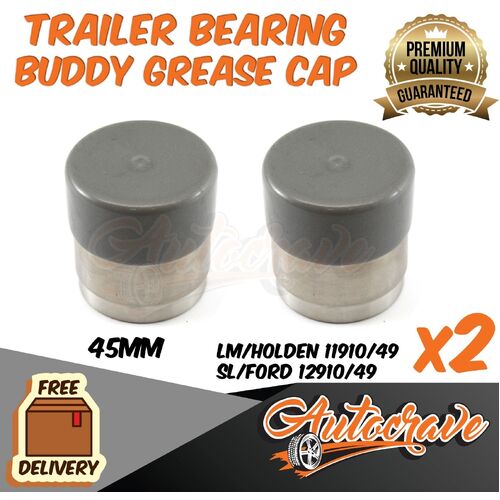 2x Trailer Hub Disc Bearing Buddies Buddy Protectors Dust Grease Cover Caps Boat