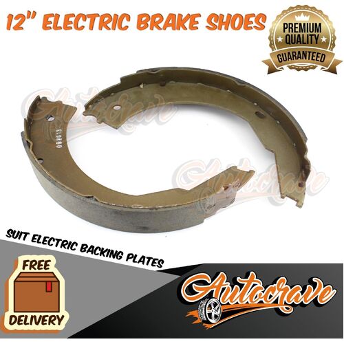 Trailer 12" Electric Brake Shoes Left Right Replacement Caravan Backing Plate X1