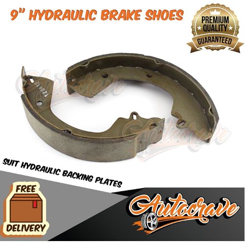 Trailer 9" Hydraulic Brake Shoes Left Right Replacement Caravan Backing Plate X1