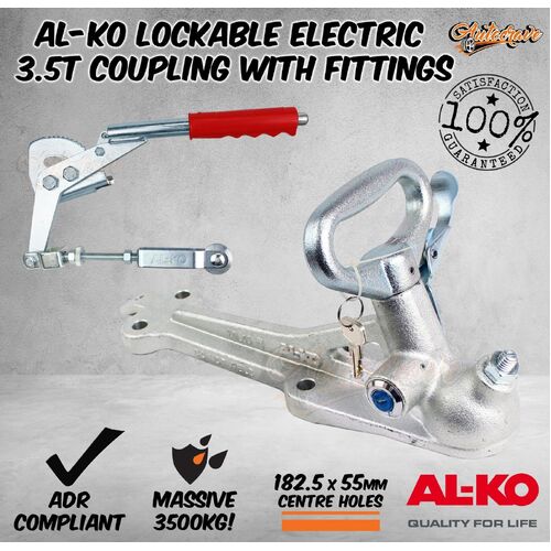 Alko Trailer Electric Lockable Coupling Fittings Caravan 3500kg 3.5T 614015L