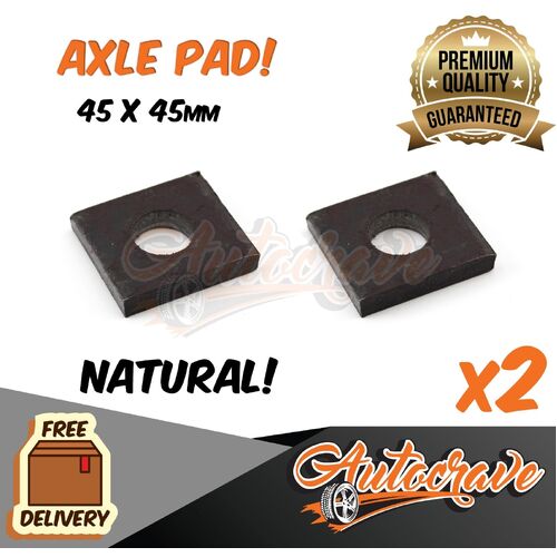 2x Axle Pad Trailer Natural 45X 45mm Axle Jet Ski Boat Caravan Ute 8mm Thickness