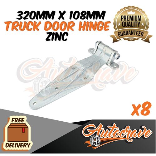 8x Truck Door Hinge - Zinc Coated -320 x 108mm Rear Hinge Bracket Ute Truck Body