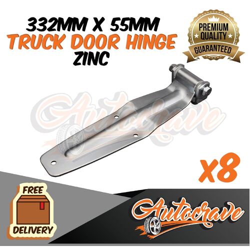 8x Truck Door Hinge - Zinc Coated -332x55mm Rear Door Hinge Truck Body Ute