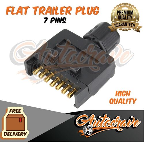 New 7 Pin Flat Trailer Plug Caravan Boat Male Connector Single Part Adapter Plug