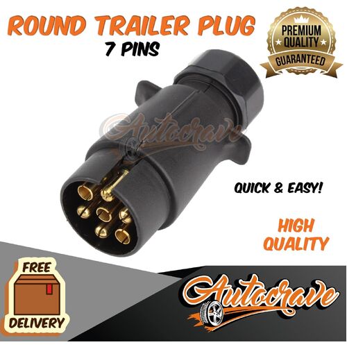 7 Pin Round Plug Trailer Plug Male Caravan Boat Connector Part Adapter Truck