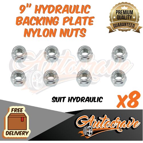 8 x 9" Trailer Hydraulic Brake Backing Plate Hub Drum Nylon Mounting Nuts Only