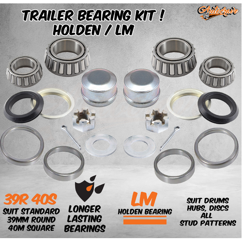 Waterproof Marine Boat Trailer Wheel Bearing Kit Holden LM Type Bearings & Seals