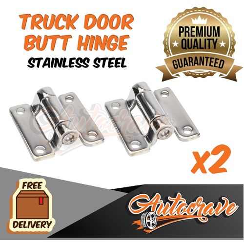 2x Truck Door Hinge - Butt Hinge Stainless Steel - 60 x 59mm - 4mm Thickness!