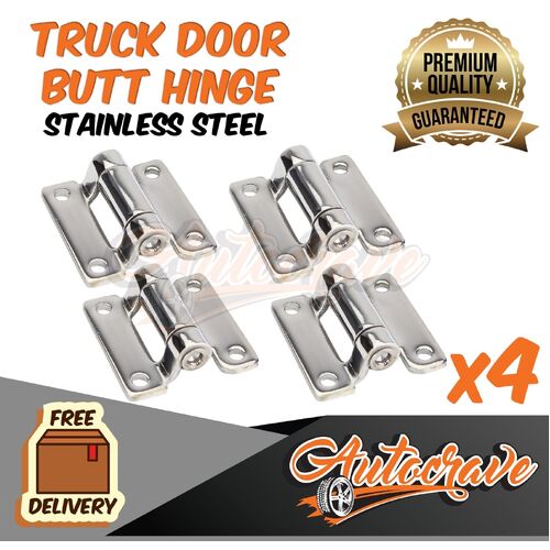 4x Truck Door Hinge - Butt Hinge Stainless Steel - 60 x 59mm - 4mm Thickness!