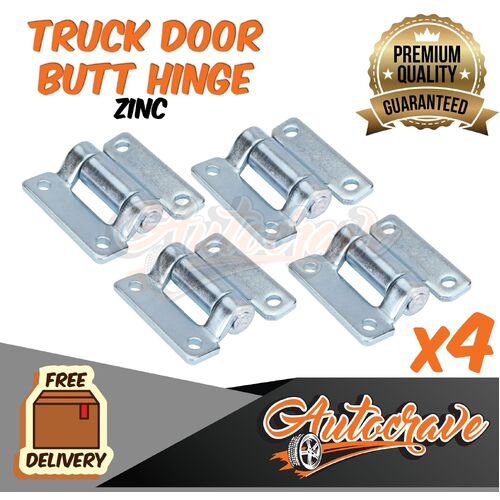 4x Truck Door Hinge - Butt Hinge Zinc Coated - 60 x 59mm - 4mm Thickness!