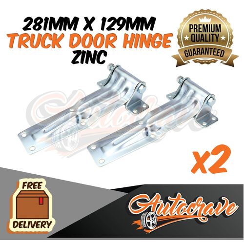 2x Truck Door Hinge - Zinc Coated -281x129mm Rear Hinge Bracket Premium Quality