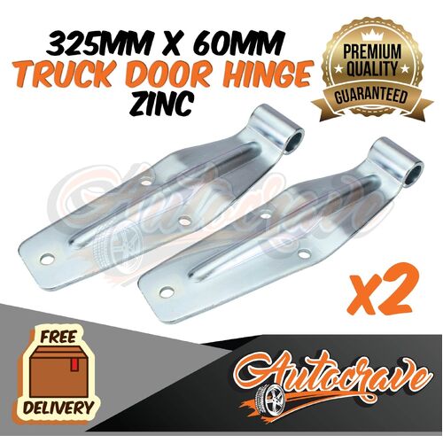 2 x Truck Door Hinge - Zinc Coated -325x60mm Hinge Premium Quality