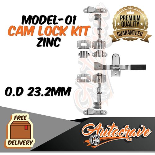 Truck Rear Door Cam Lock Handle, Zinc Latch Kit Premium Quality - O.D 23.2M