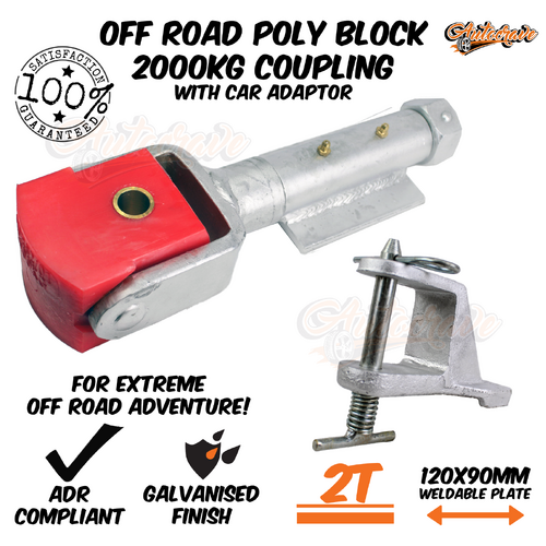 Off-Road Poly Block Coupling Galv Weldable With Car Adapter 2000kg T Pin Clip