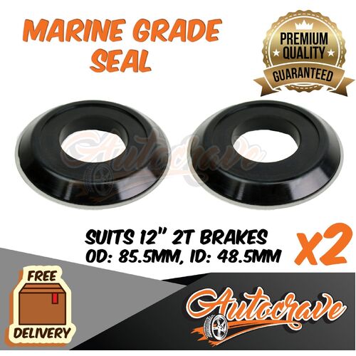 2x Grease Waterproof Marine Seal 12" 2T Trailer Axle Wheel Bearing Disc Drum Hub