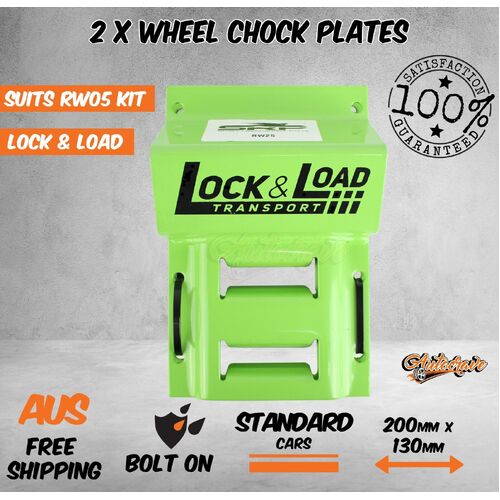 Wheel Chock Plates x2 Standard High Clearance Tie Down Kit Car Trailer Atv Ute