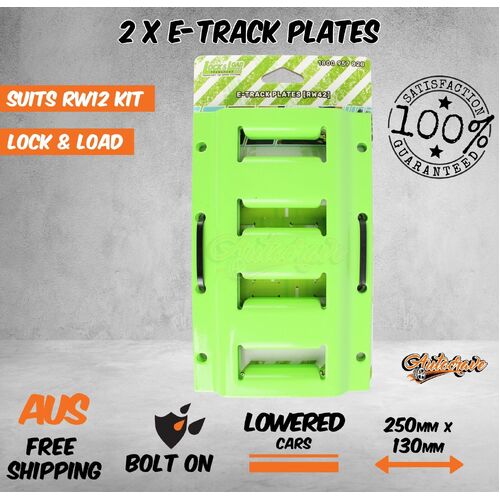 E-Track Plates x2 Lowered Vehicles Tie Down Kit Car Trailer Atv Ute Clearance