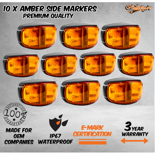 10x LED Clearance Light Side Marker Lamp Amber Orange Trailer Truck Caravan Volt