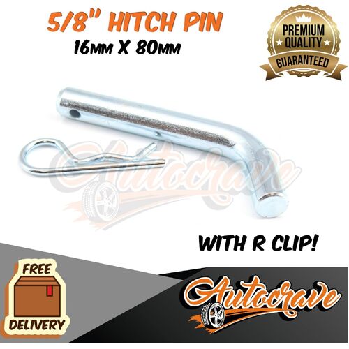 Ute Hitch Pin & R Clip 16mm 5/8" Towbar Drop Tow Bar Trailer 4WD Ball Mount Boat