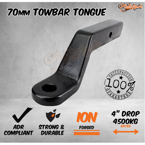 Trailer Car Tow Bar Tongue 4" Drop Suit 70mm Tow Ball 4.5T Rating Car Towbar 4WD