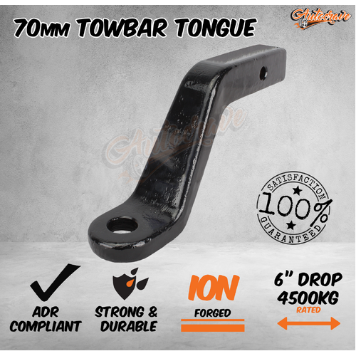 Trailer Car Tow Bar Tongue 6" Drop Suit 70mm Tow Ball 4.5T Rating Car Towbar 4WD