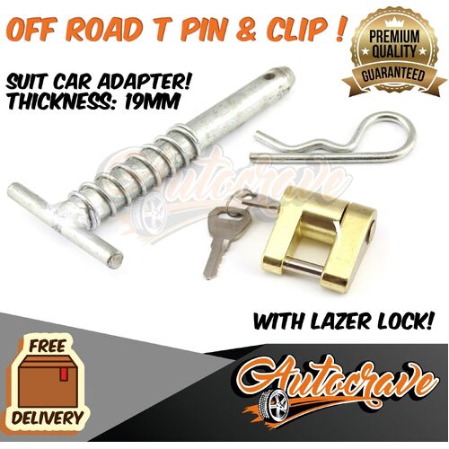 Car Adapter T Pin Poly Block Hitch Coupling Laser Lock Trailer Caravan R Clip