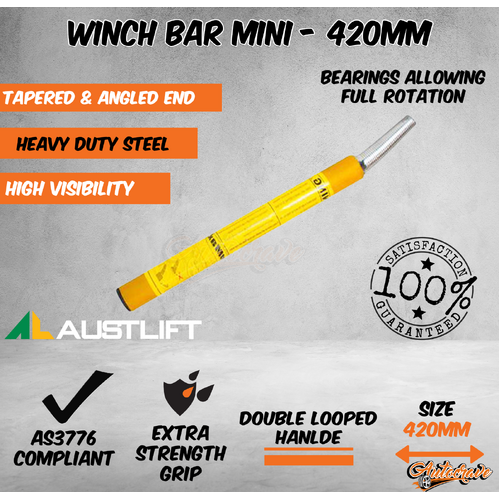 Winch Bar Mini 420mm Ratchet Binder Bar Truck Trailer Winch Handle Transport